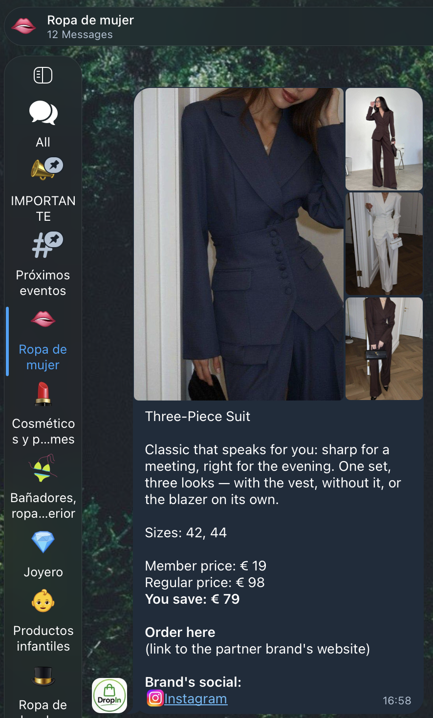 DropIn Club drop example — Velour Tracksuit